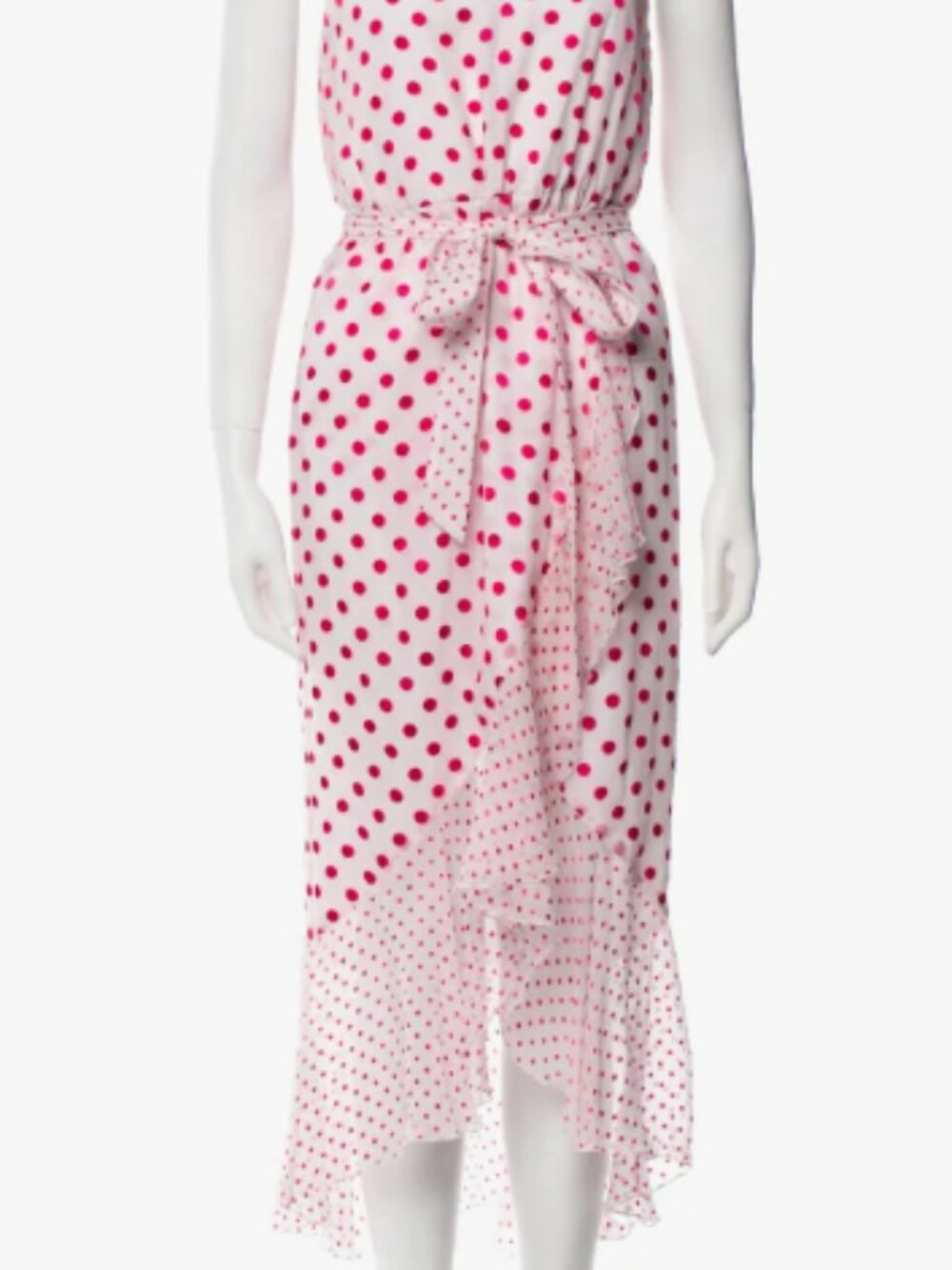 alice + olivia Polka Dot Silk-Blend Midi Dress | Size 8 | Good Pre-Owned Conditi